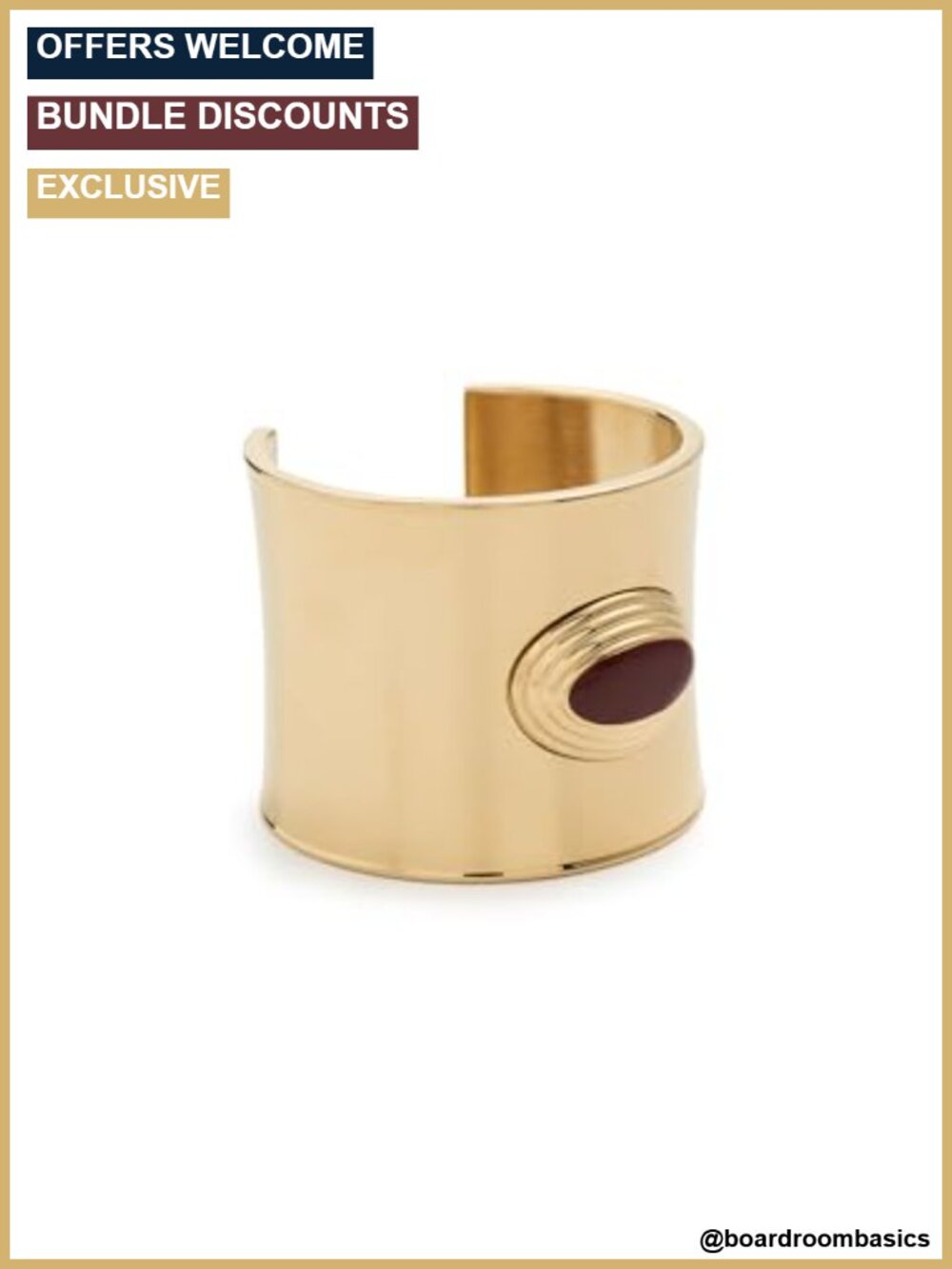 Matilda Cuff Bracelet with Enamel Accent 2in Width